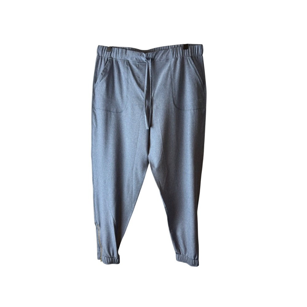 Albion Fit Jetset Joggers Womens Medium Blue Gray Ankle Zip Athleisure Pants‎